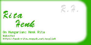 rita henk business card